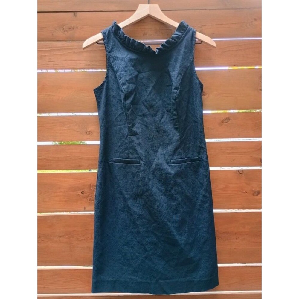 Talbots 4 Petite Navy Bow Sheath Dress Business Casual